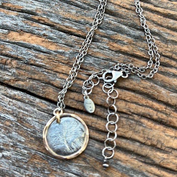 j + i Philadelphia Mighty Oak Necklace Sterling Silver and 14K Gold Fill - Picture 3 of 4